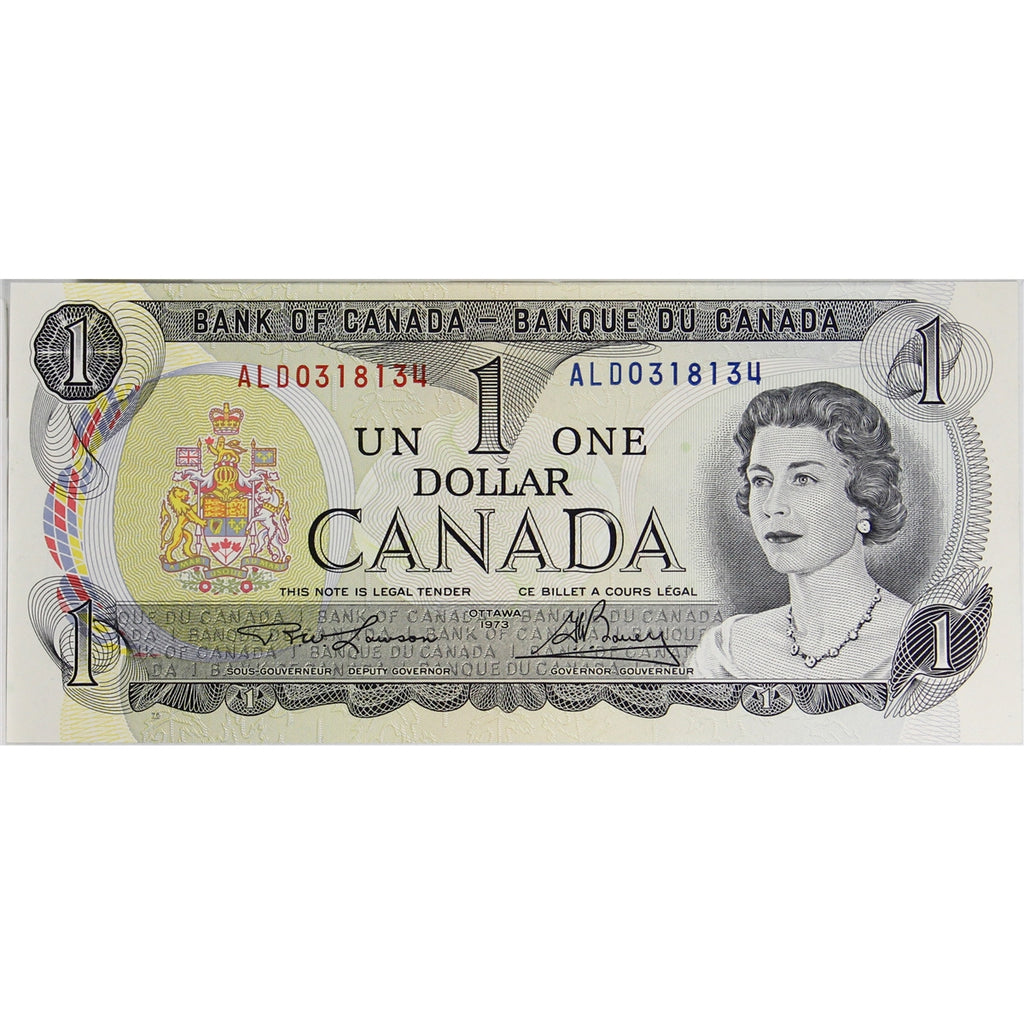 BC-46a-i 1973 Canada $1 Lawson-Bouey, ALD, Uncirculated (MS60)