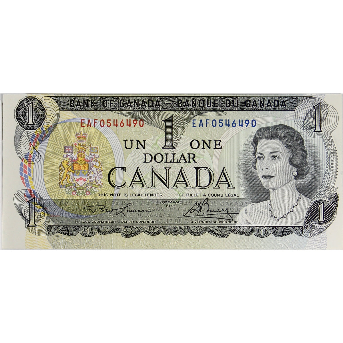 BC-46a-i 1973 Canada $1 Lawson-Bouey, EAF, Choice Uncirculated (CUNC63)