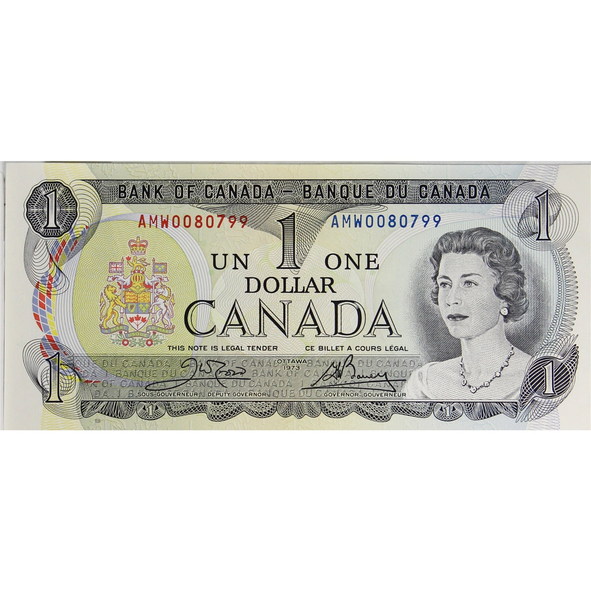 BC-46b 1973 Canada $1 Crow-Bouey, AMW, Choice Uncirculated (CUNC63)