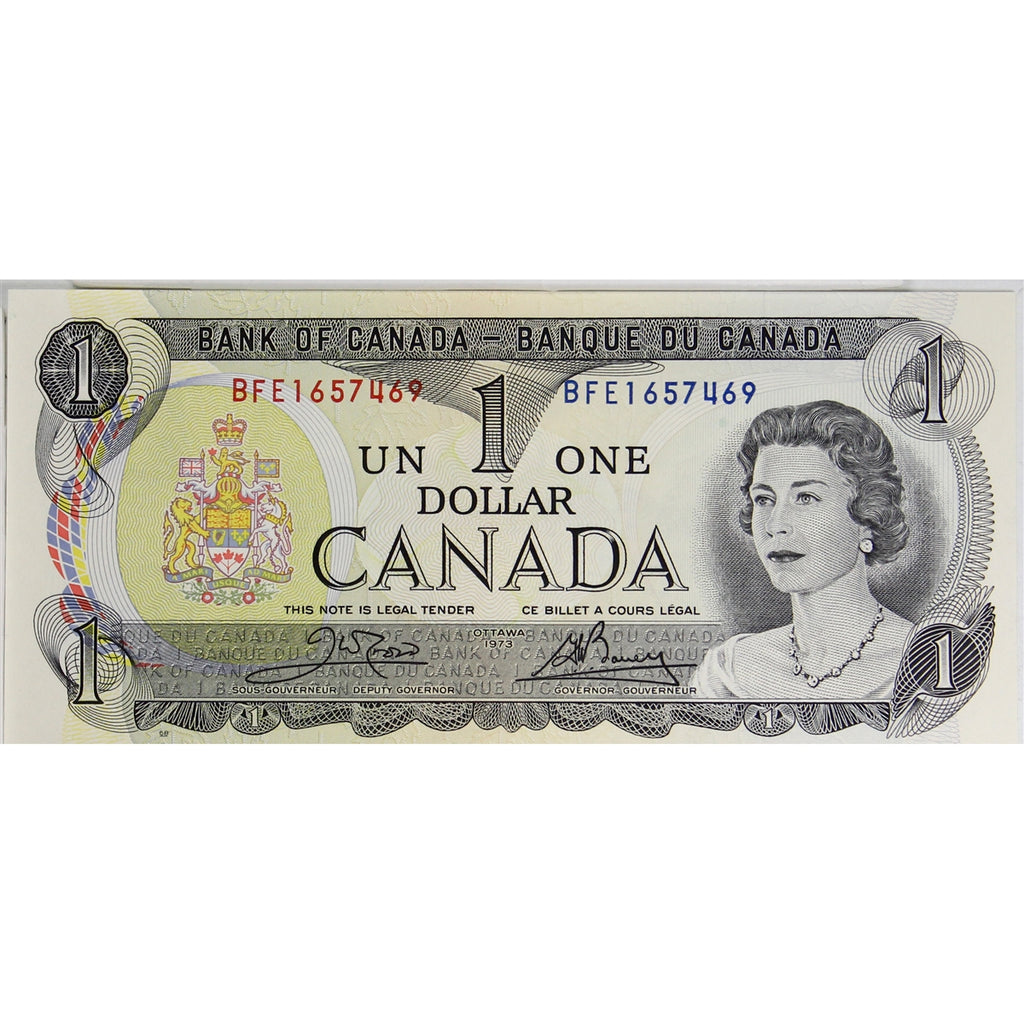BC-46b 1973 Canada $1 Crow-Bouey, BFE, Uncirculated (MS60)