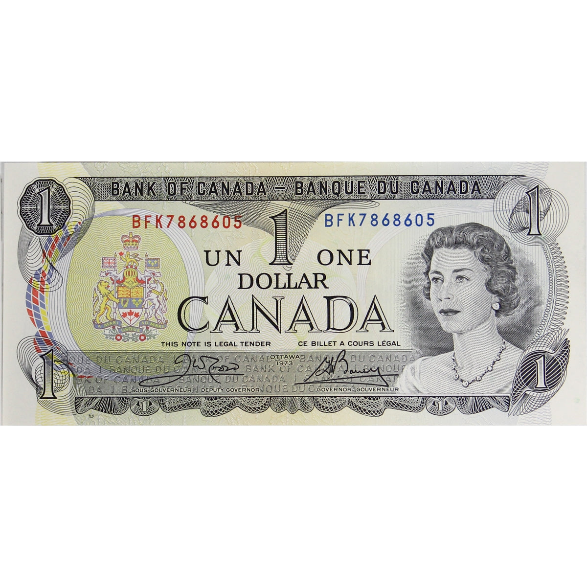 BC-46b 1973 Canada $1 Crow-Bouey, BFK, Choice Uncirculated (CUNC63)
