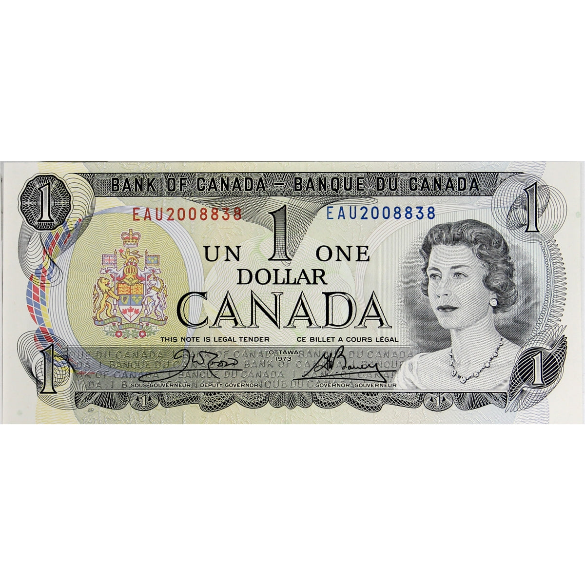 BC-46b 1973 Canada $1 Crow-Bouey, EAU, Choice Uncirculated (CUNC63)