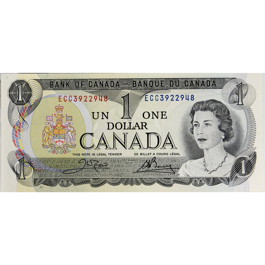 BC-46b 1973 Canada $1 Crow-Bouey, ECC, Choice Uncirculated (CUNC63)