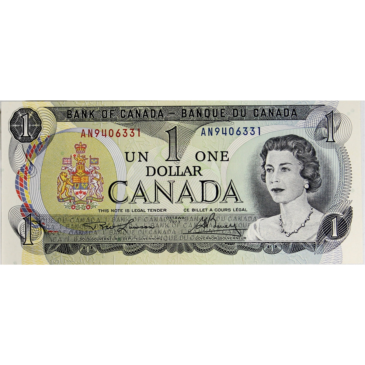 BC-46a 1973 Canada $1 Lawson-Bouey, AN, Choice Uncirculated (CUNC63)