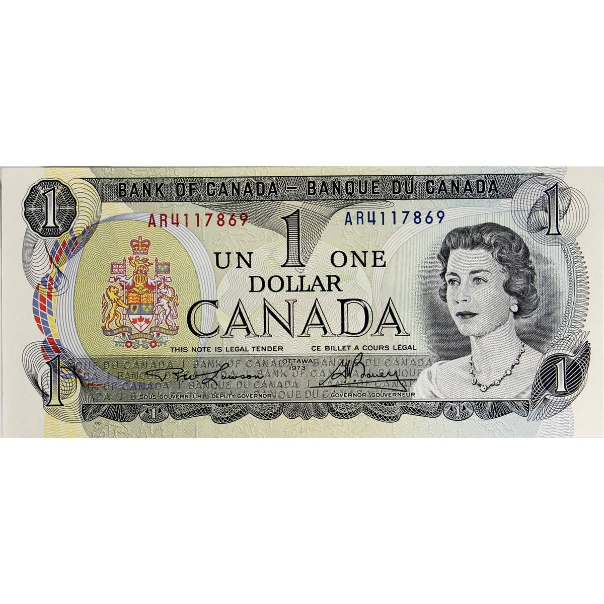BC-46a 1973 Canada $1 Lawson-Bouey, AR, Uncirculated (MS60)
