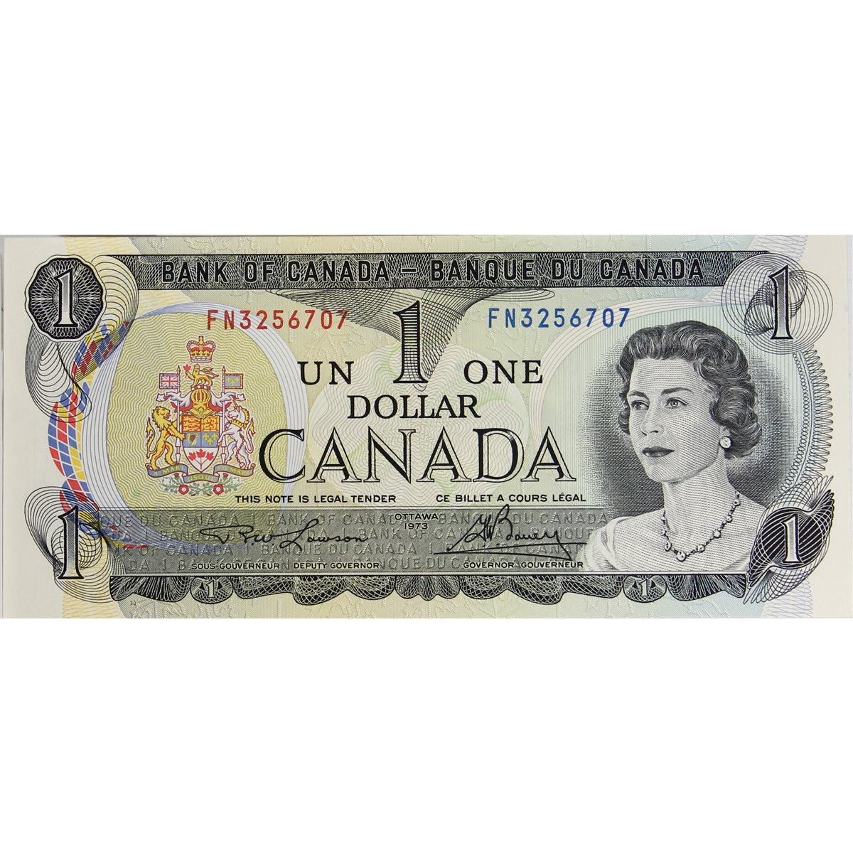 BC-46a 1973 Canada $1 Lawson-Bouey, FN, Uncirculated (MS60)