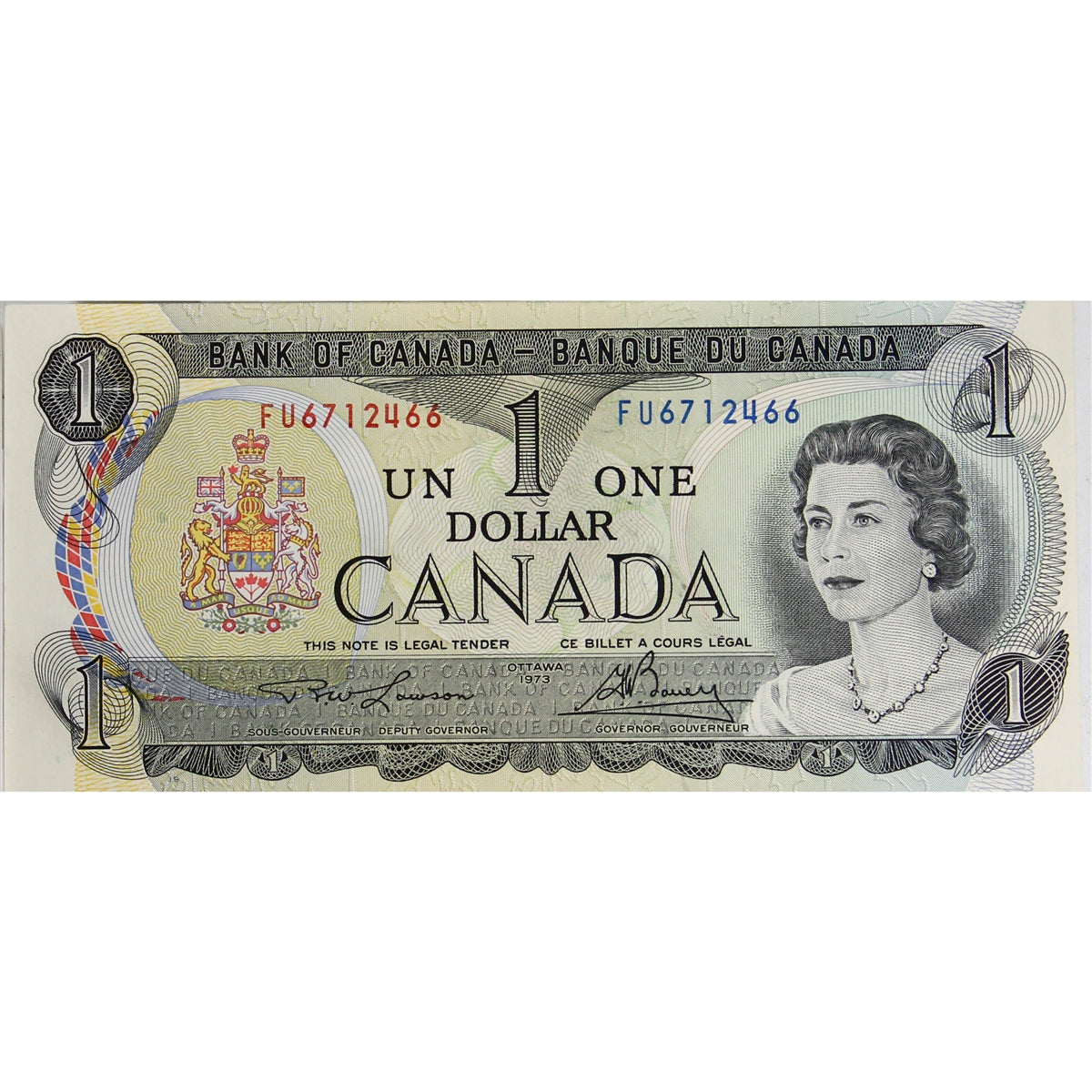 BC-46a 1973 Canada $1 Lawson-Bouey, FU, Uncirculated (MS60)