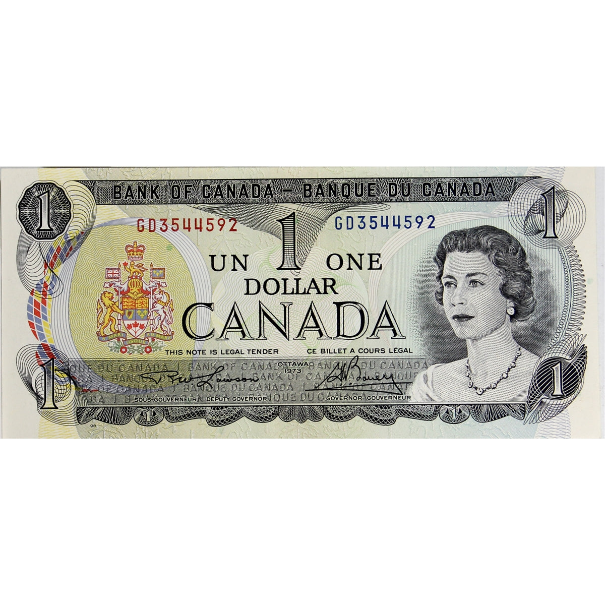 BC-46a 1973 Canada $1 Lawson-Bouey, GD, Uncirculated (MS60)