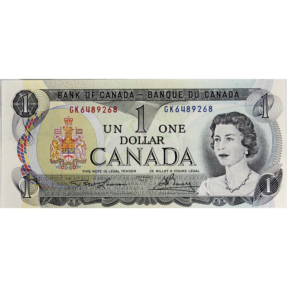 BC-46a 1973 Canada $1 Lawson-Bouey, GK, Choice Uncirculated (CUNC63)
