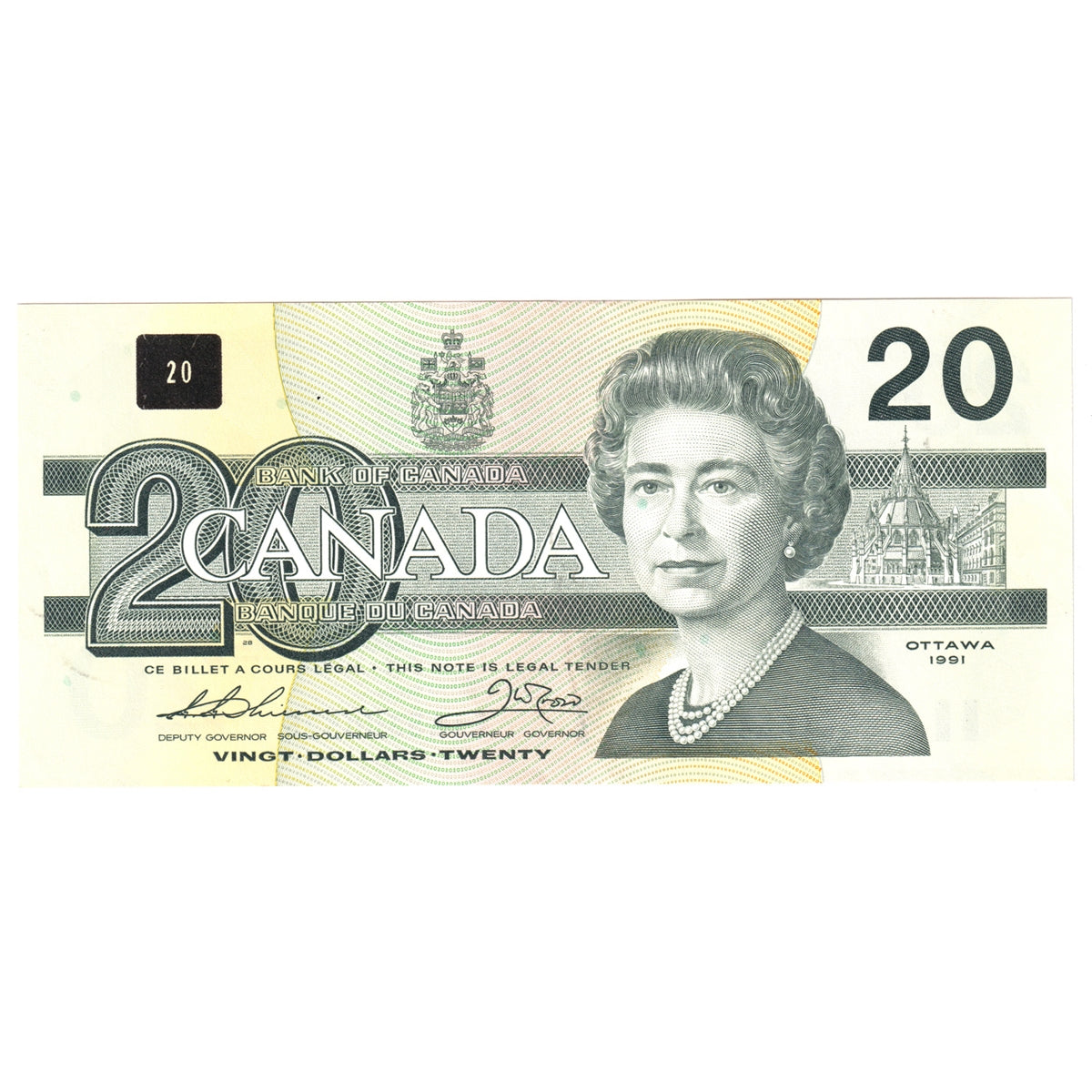 BC-58a 1991 Canada $20 Thiessen-Crow, EIA, AU-UNC (AU55)