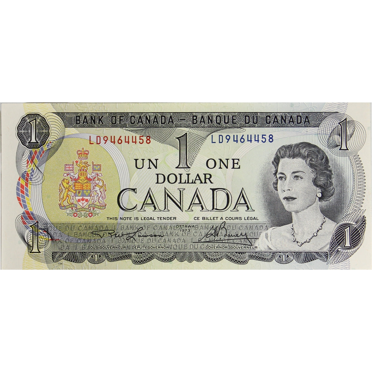 BC-46a 1973 Canada $1 Lawson-Bouey, LD, Uncirculated (MS60)