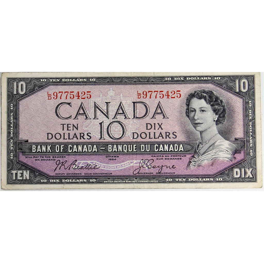 BC-40a 1954 Canada $10 Beattie-Coyne, L/D, Circ