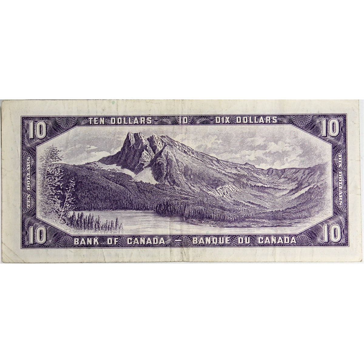 BC-40a 1954 Canada $10 Beattie-Coyne, Y/D, F-VF (F15)