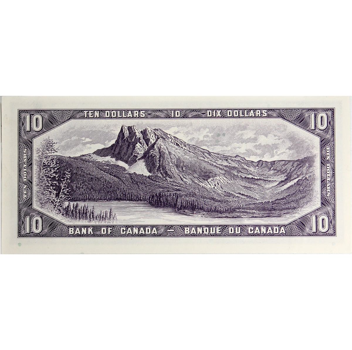 BC-40b 1954 Canada $10 Beattie-Rasminsky, O/V, AU-UNC (AU55)