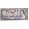 BC-40b 1954 Canada $10 Beattie-Rasminsky, R/V, EF-AU