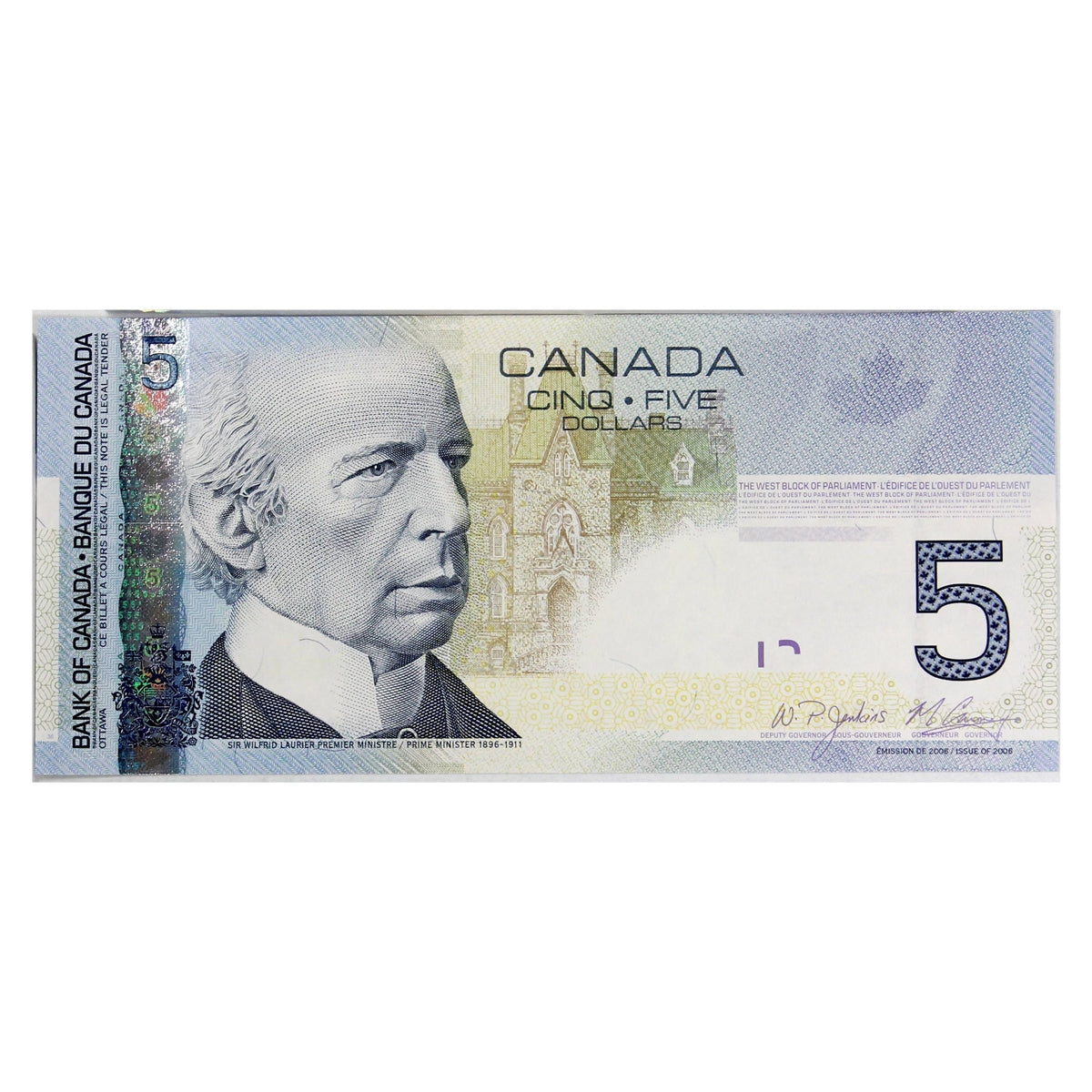 BC-67b-i 2010 Canada $5 Jenkins-Carney, HAB, Choice Uncirculated (CUNC63)