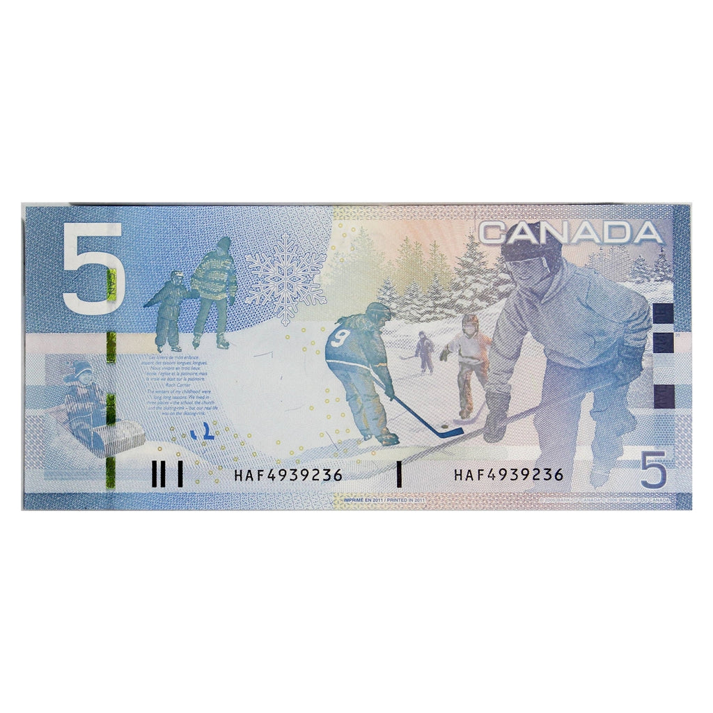 BC-67c 2011 Canada $5 Macklem-Carney, HAF, Choice Uncirculated (CUNC63)