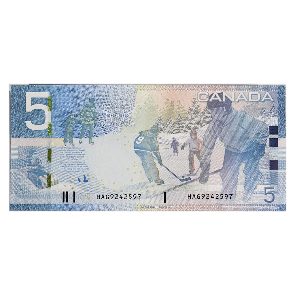 BC-67c 2011 Canada $5 Macklem-Carney, HAG, Choice Uncirculated (CUNC63)