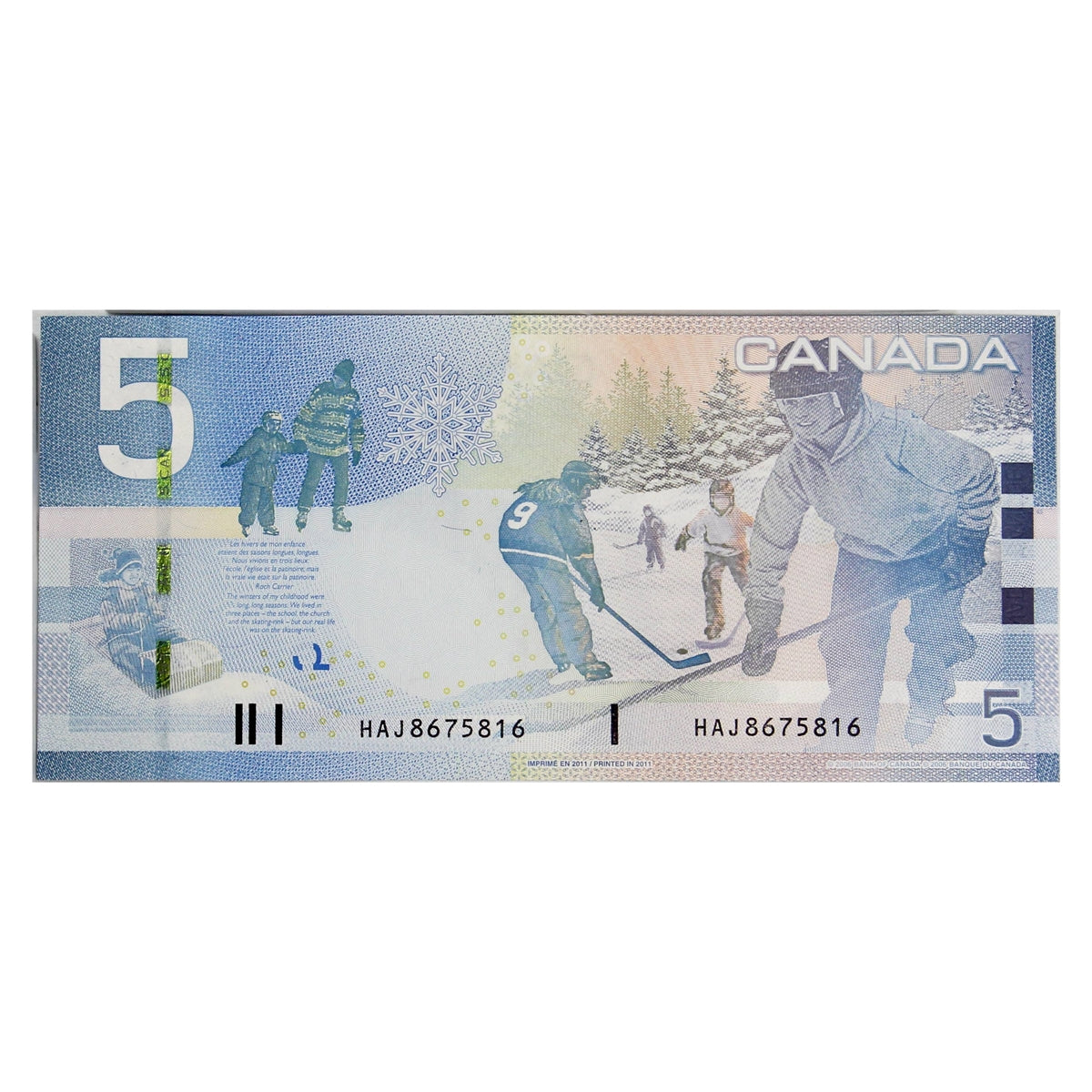 BC-67c 2011 Canada $5 Macklem-Carney, HAJ, Choice Uncirculated (CUNC63)