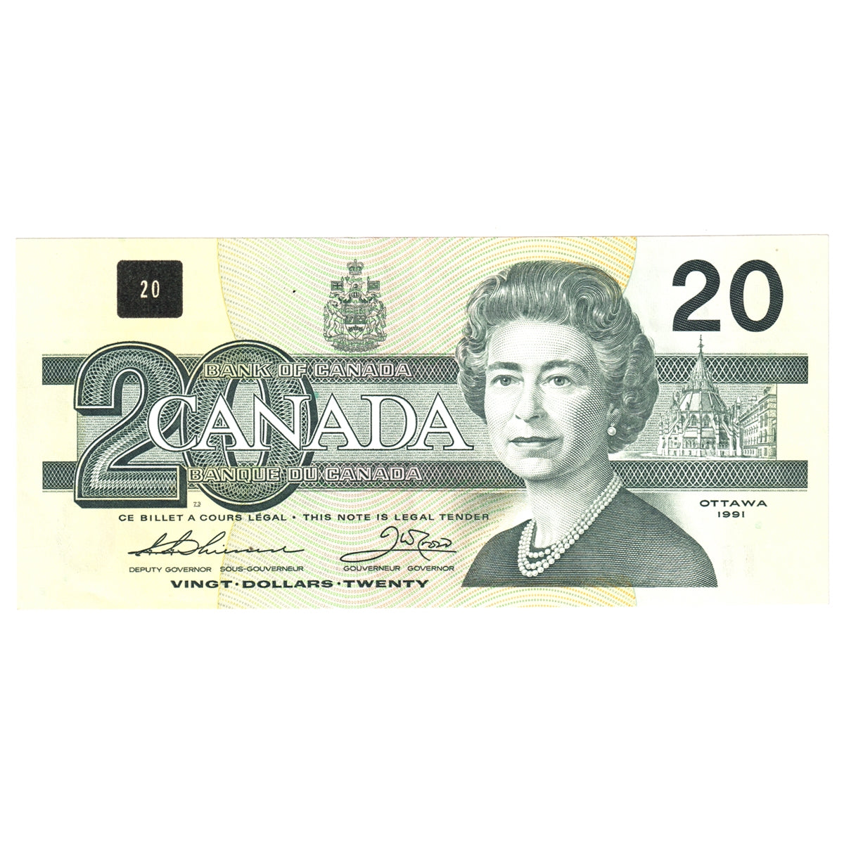 BC-58a-ii 1991 Canada $20 Thiessen-Crow, AIJ, AU