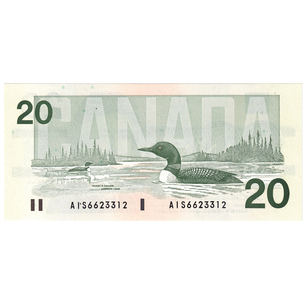 BC-58a-ii 1991 Canada $20 Thiessen-Crow, AIS, Choice Uncirculated (CUNC63)