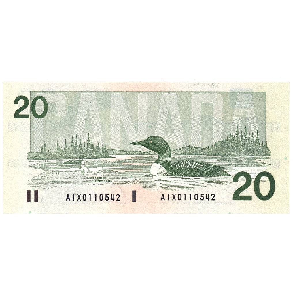 BC-58aA-ii 1991 Canada $20 Thiessen-Crow, AIX Without Serifs, Uncirculated (MS60)