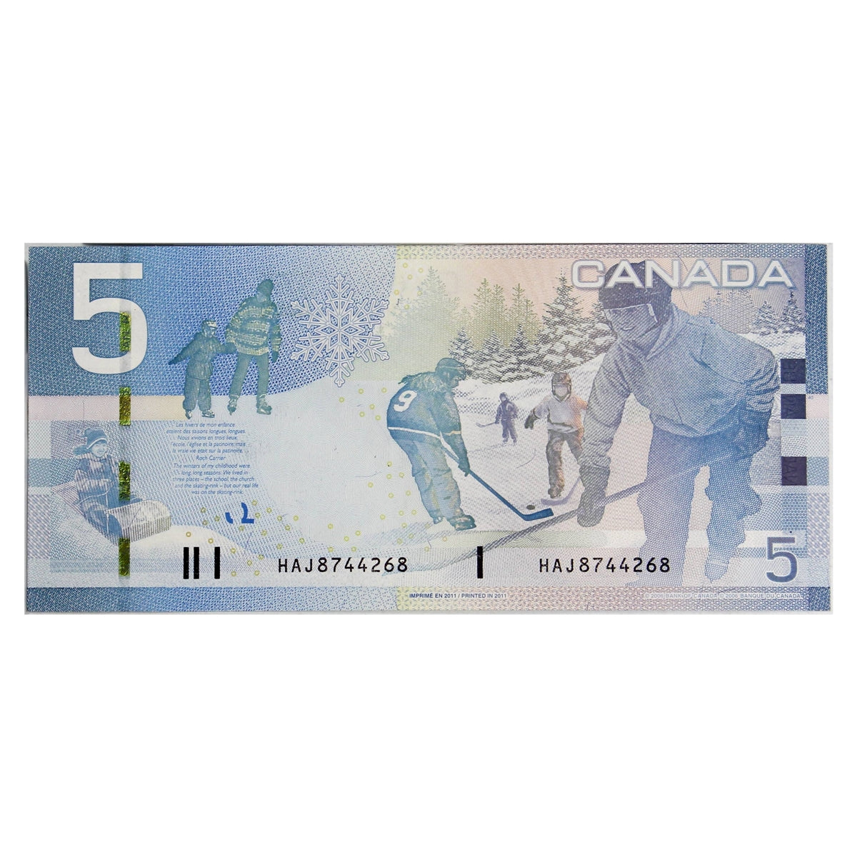 BC-67c 2011 Canada $5 Macklem-Carney, HAJ, AU-UNC (AU55)