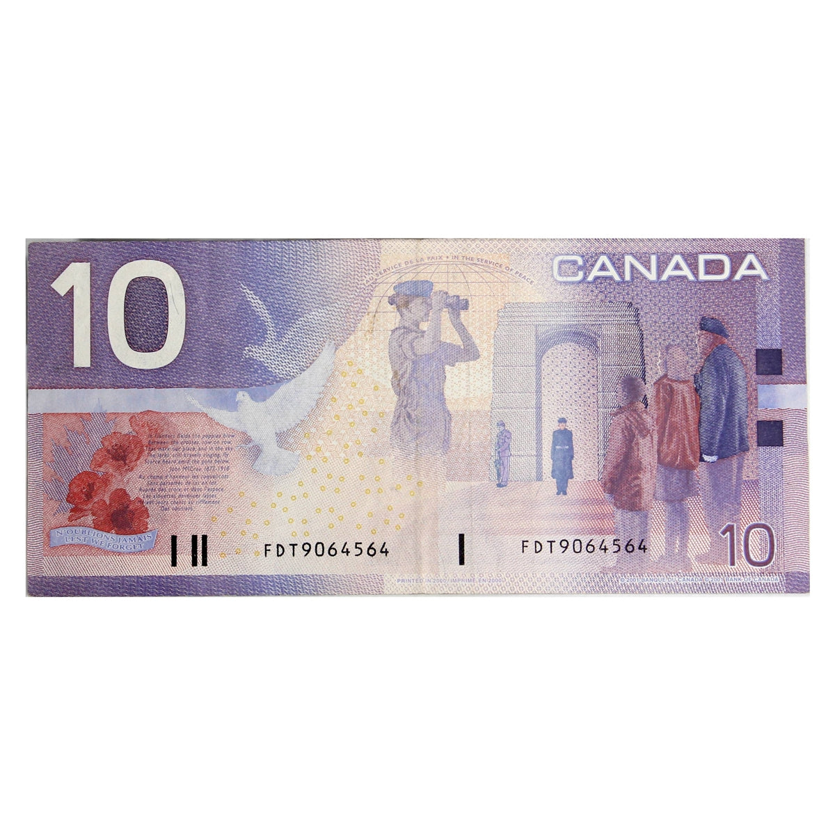 BC-63aA 2000 Canada $10 Knight-Thiessen, FDT (9.00-9.60M), Circ