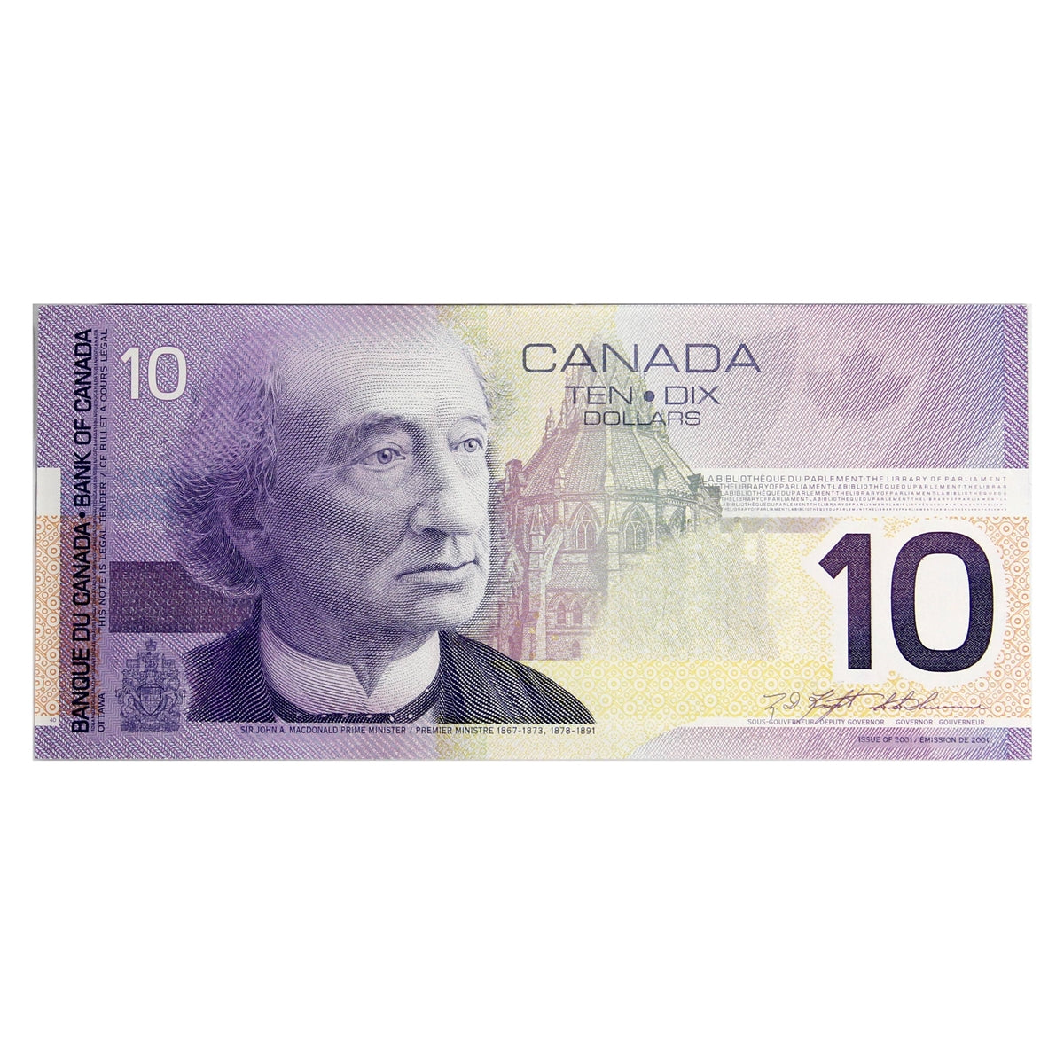 BC-63aA 2000 Canada $10 Knight-Thiessen, FDV (9.10-9.86M), AU-UNC (AU55)