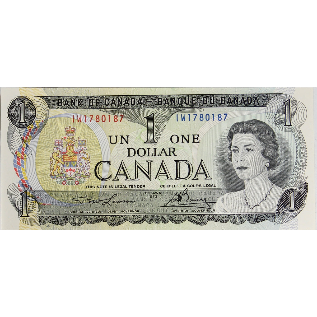 BC-46a 1973 Canada $1 Lawson-Bouey, IW, Choice Uncirculated (CUNC63)