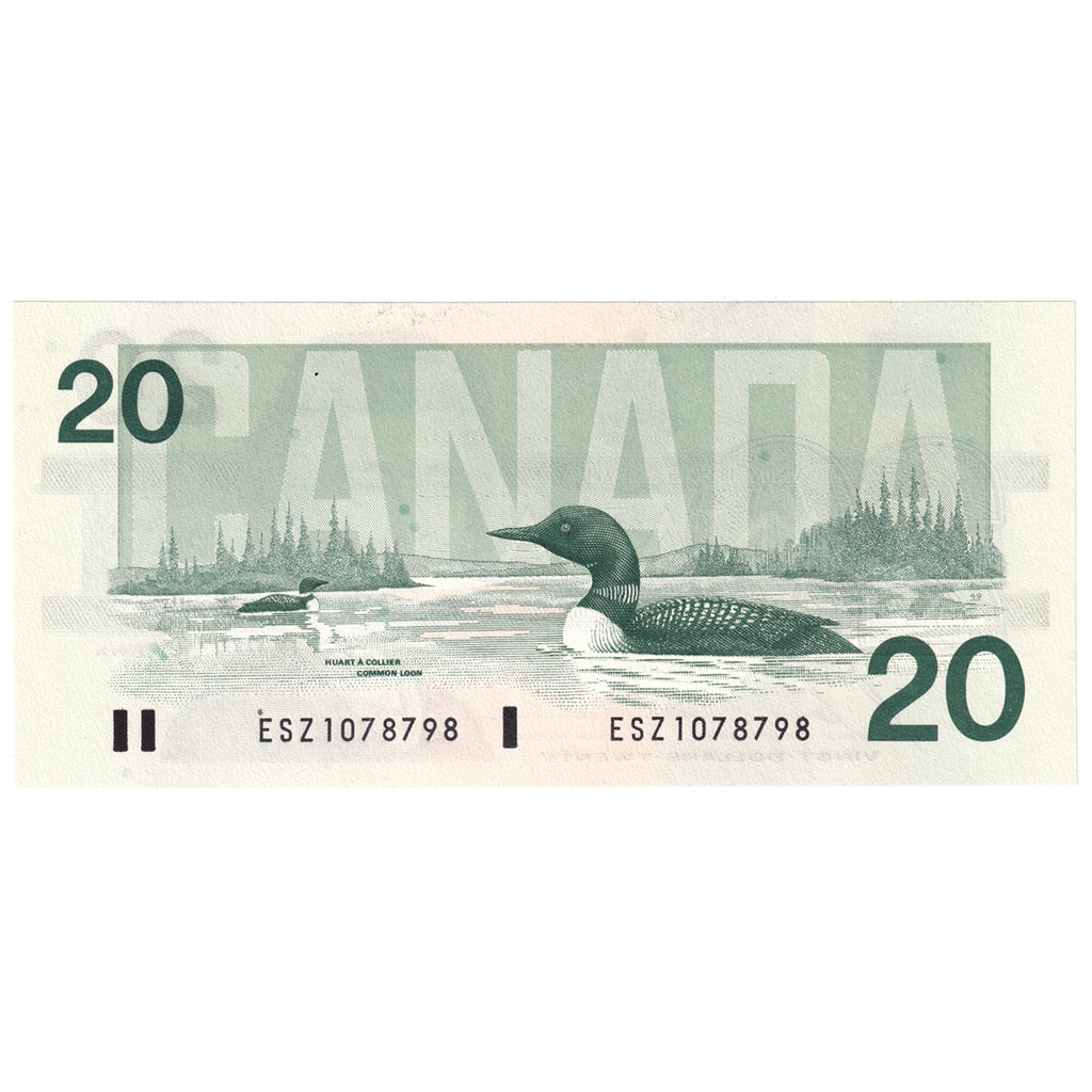 BC-58b 1991 Canada $20 Bonin-Thiessen, ESZ, Uncirculated (MS60)