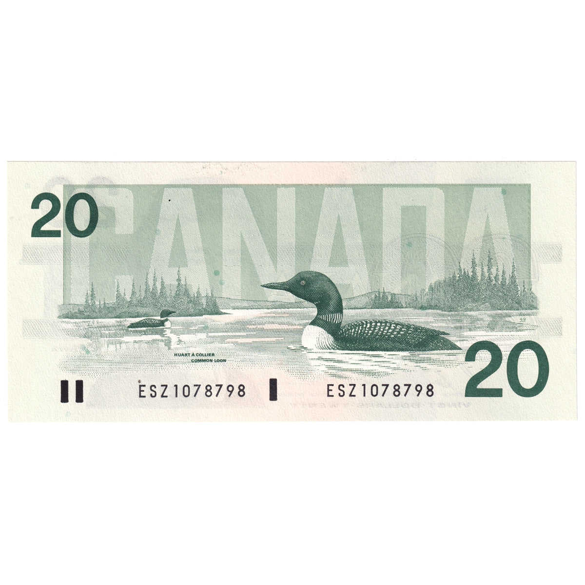 BC-58b 1991 Canada $20 Bonin-Thiessen, ESZ, Uncirculated (MS60)