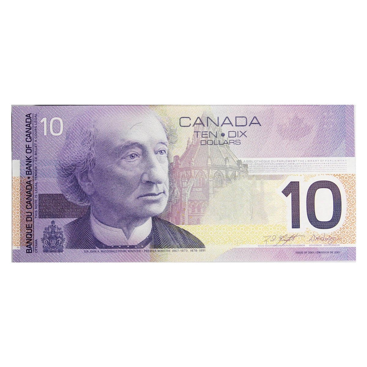 BC-63b-i 2002 Canada $10 Knight-Dodge, BEK, Almost Uncirculated (AU50)