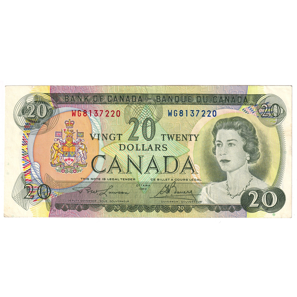 BC-50b 1969 Canada $20 Lawson-Bouey, WG, Extra Fine (EF40)