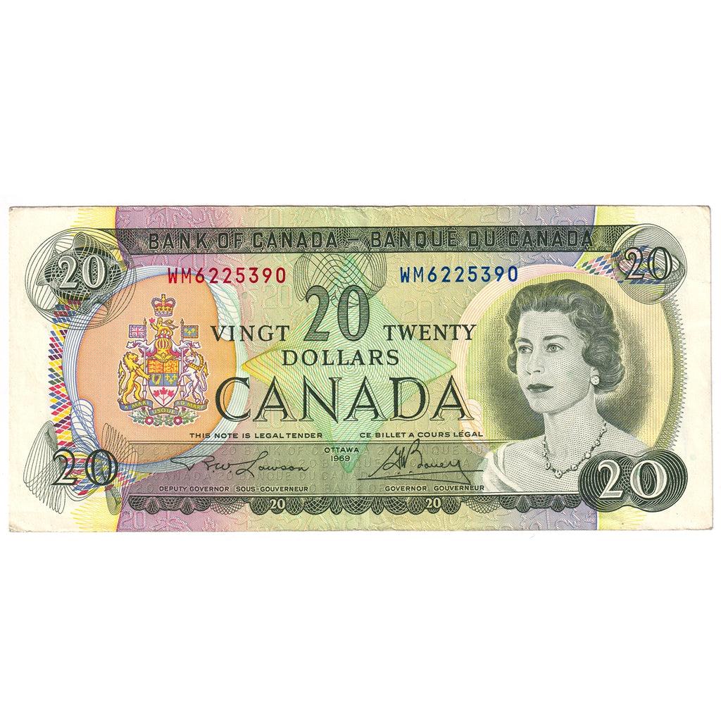 BC-50b 1969 Canada $20 Lawson-Bouey, WM, Extra Fine (EF40)