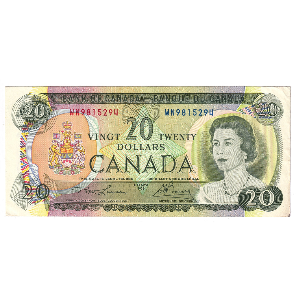 BC-50b 1969 Canada $20 Lawson-Bouey, WN, Extra Fine (EF40)