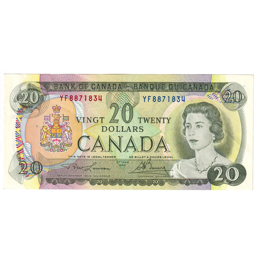 BC-50b 1969 Canada $20 Lawson-Bouey, YF, EF-AU (EF45)