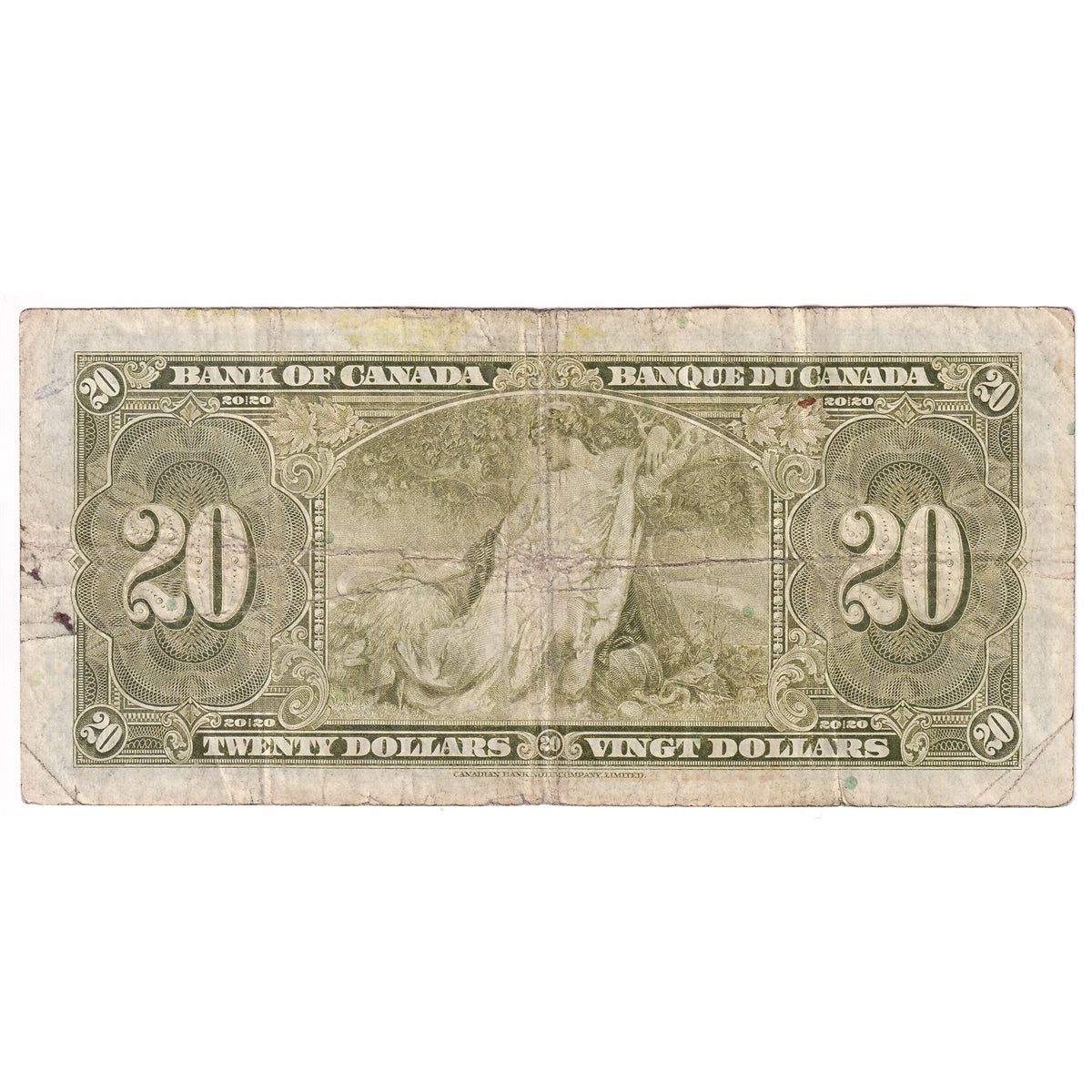 BC-25c 1937 Canada $20 Coyne-Towers, H/E, Circ