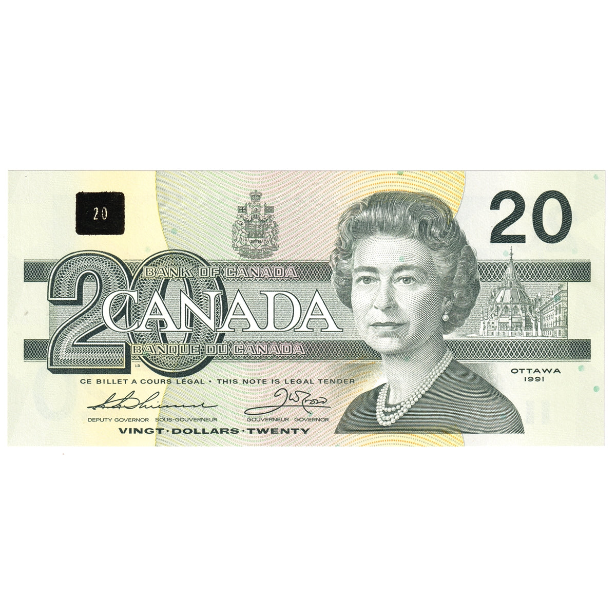 BC-58a 1991 Canada $20 Thiessen-Crow, ESA, Choice Uncirculated (CUNC63)