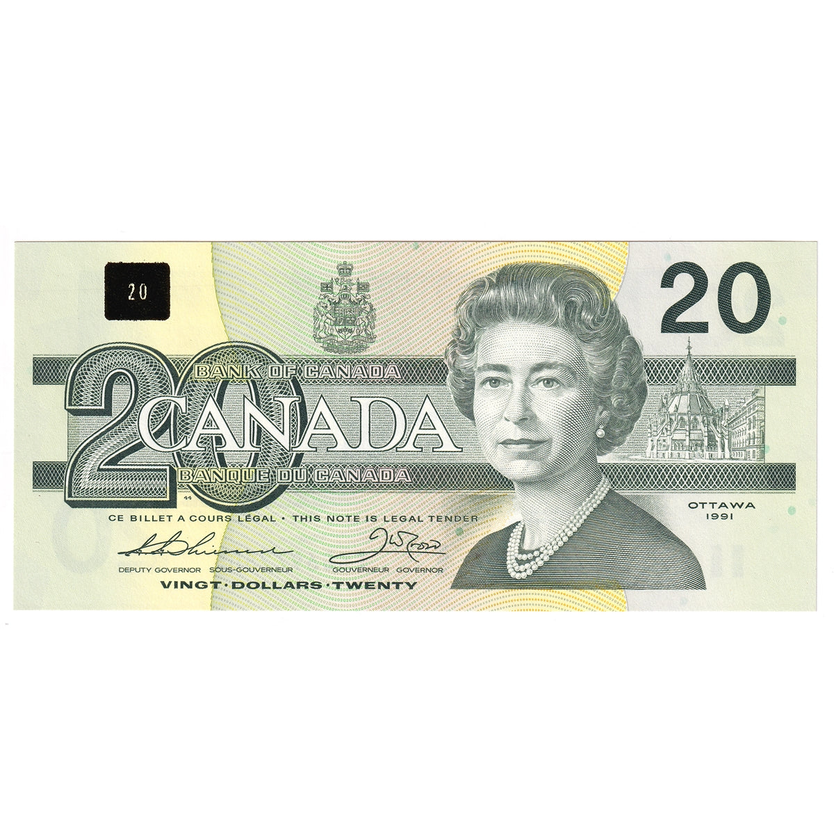 BC-58a 1991 Canada $20 Thiessen-Crow, ESG, Choice Uncirculated (CUNC63)