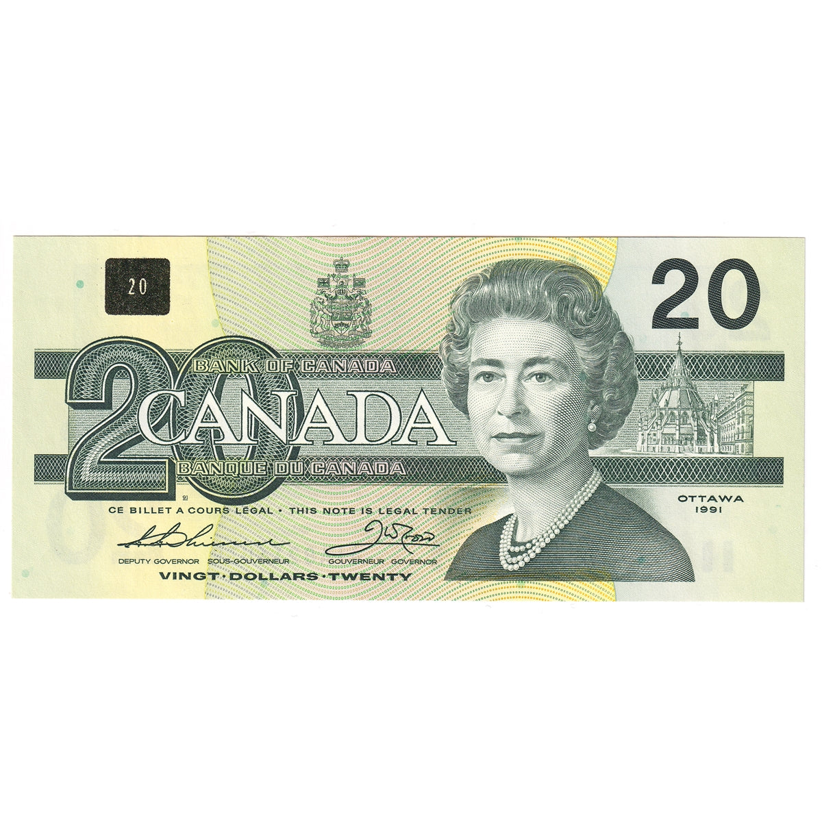 BC-58a-ii 1991 Canada $20 Thiessen-Crow, AIA, CUNC