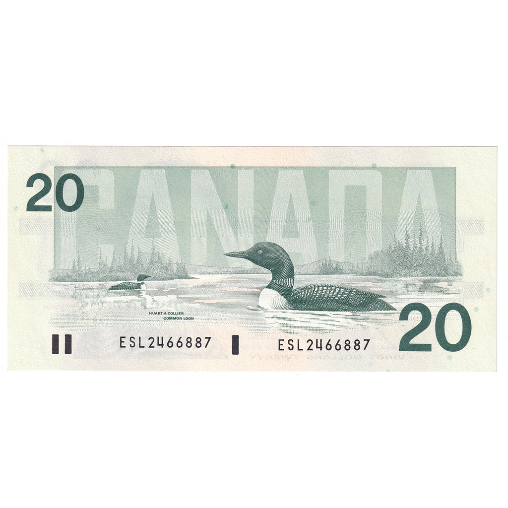 BC-58b 1991 Canada $20 Bonin-Thiessen, ESL, CUNC