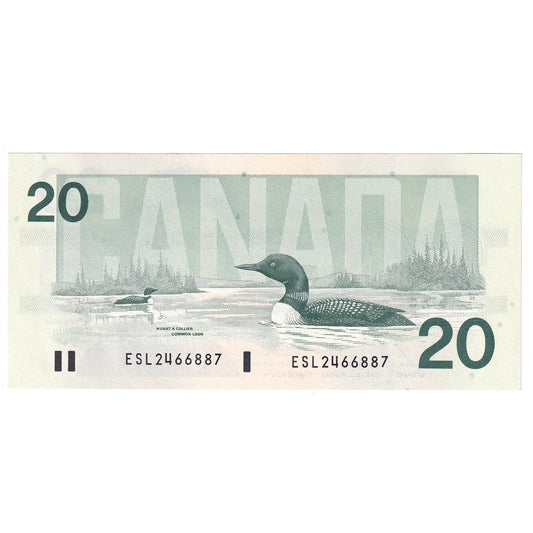 BC-58b 1991 Canada $20 Bonin-Thiessen, ESL, CUNC