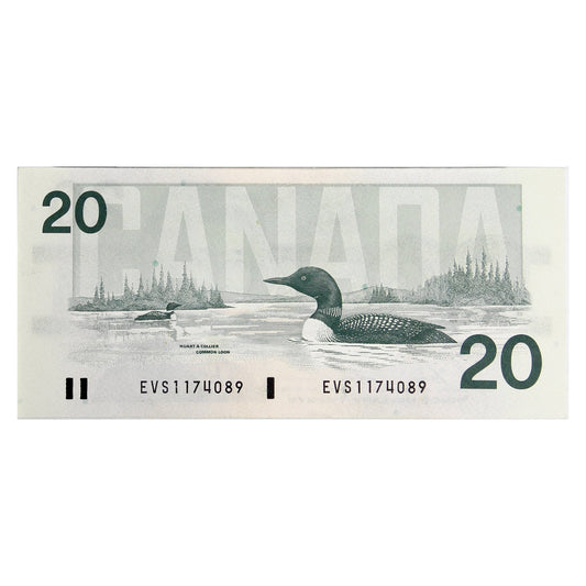 BC-58b 1991 Canada $20 Bonin-Thiessen, EVS, AU-UNC