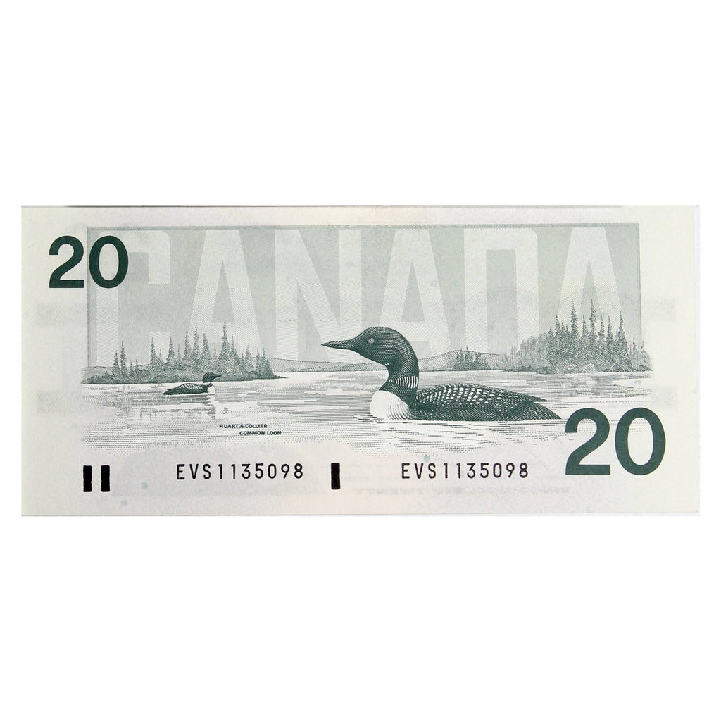 BC-58b 1991 Canada $20 Bonin-Thiessen, EVS, Almost Uncirculated (AU50)