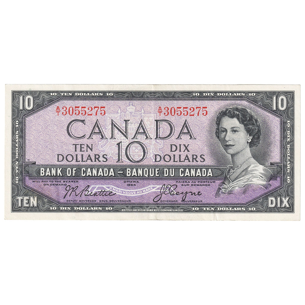 BC-40a 1954 Canada $10 Beattie-Coyne, A/T, VF-EF (VF30)