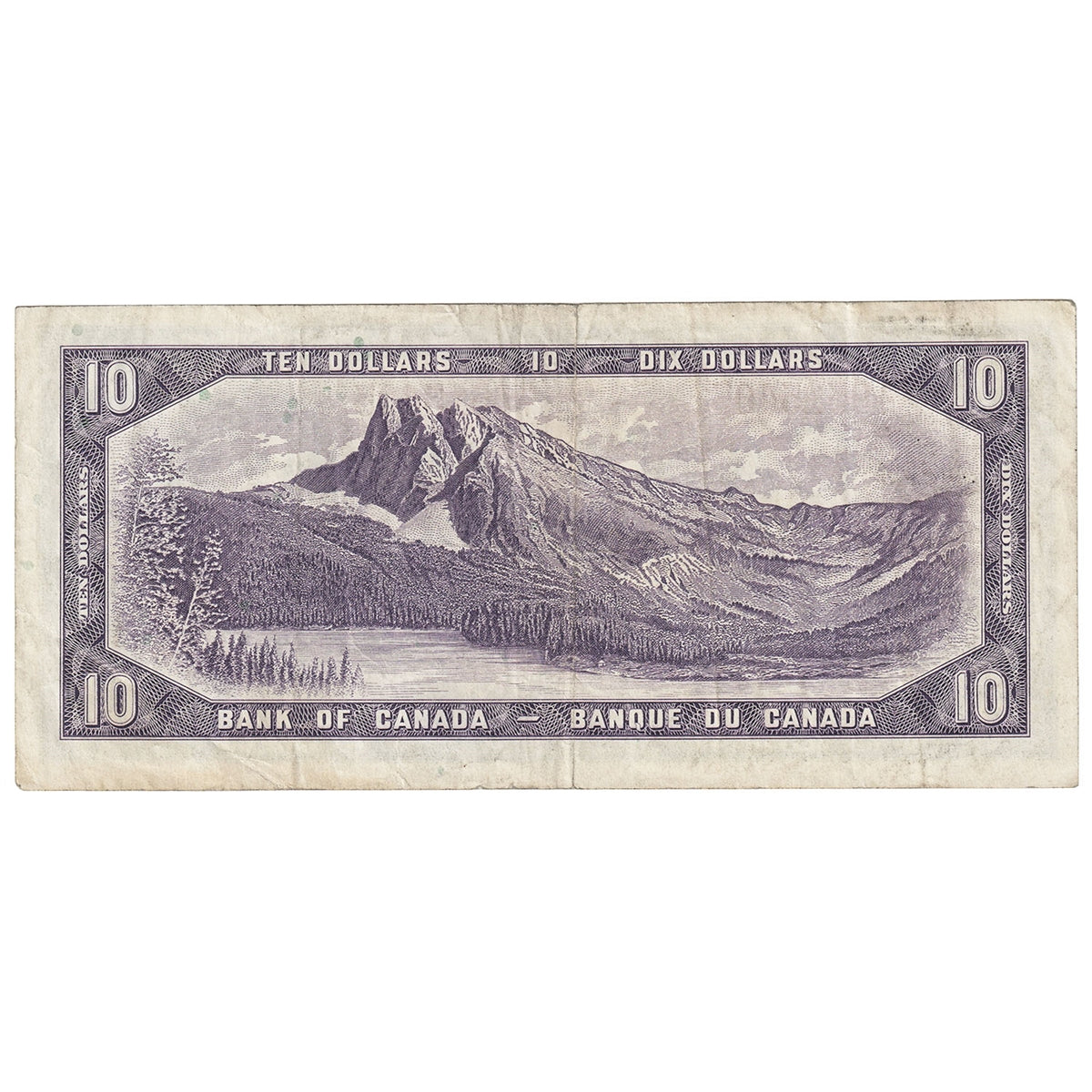 BC-40b 1954 Canada $10 Beattie-Rasminsky, V/T, F-VF (F15)