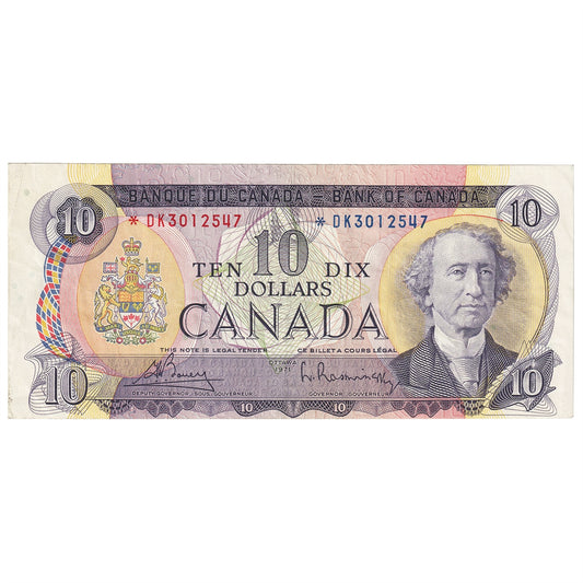 BC-49bA 1971 Canada $10 Bouey-Rasminsky, *DK, Very Fine (VF20)