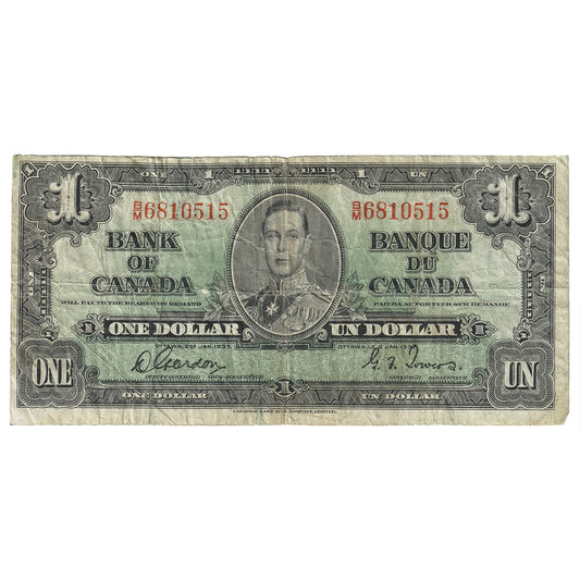 BC-21c 1937 Canada $1 Gordon-Towers, B/M, F