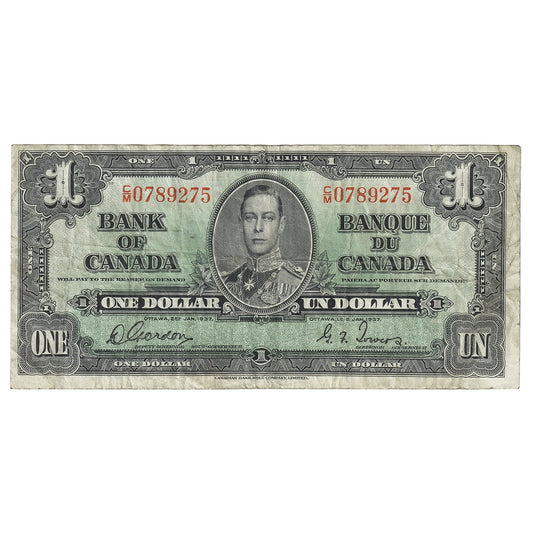 BC-21c 1937 Canada $1 Gordon-Towers, C/M, F-VF